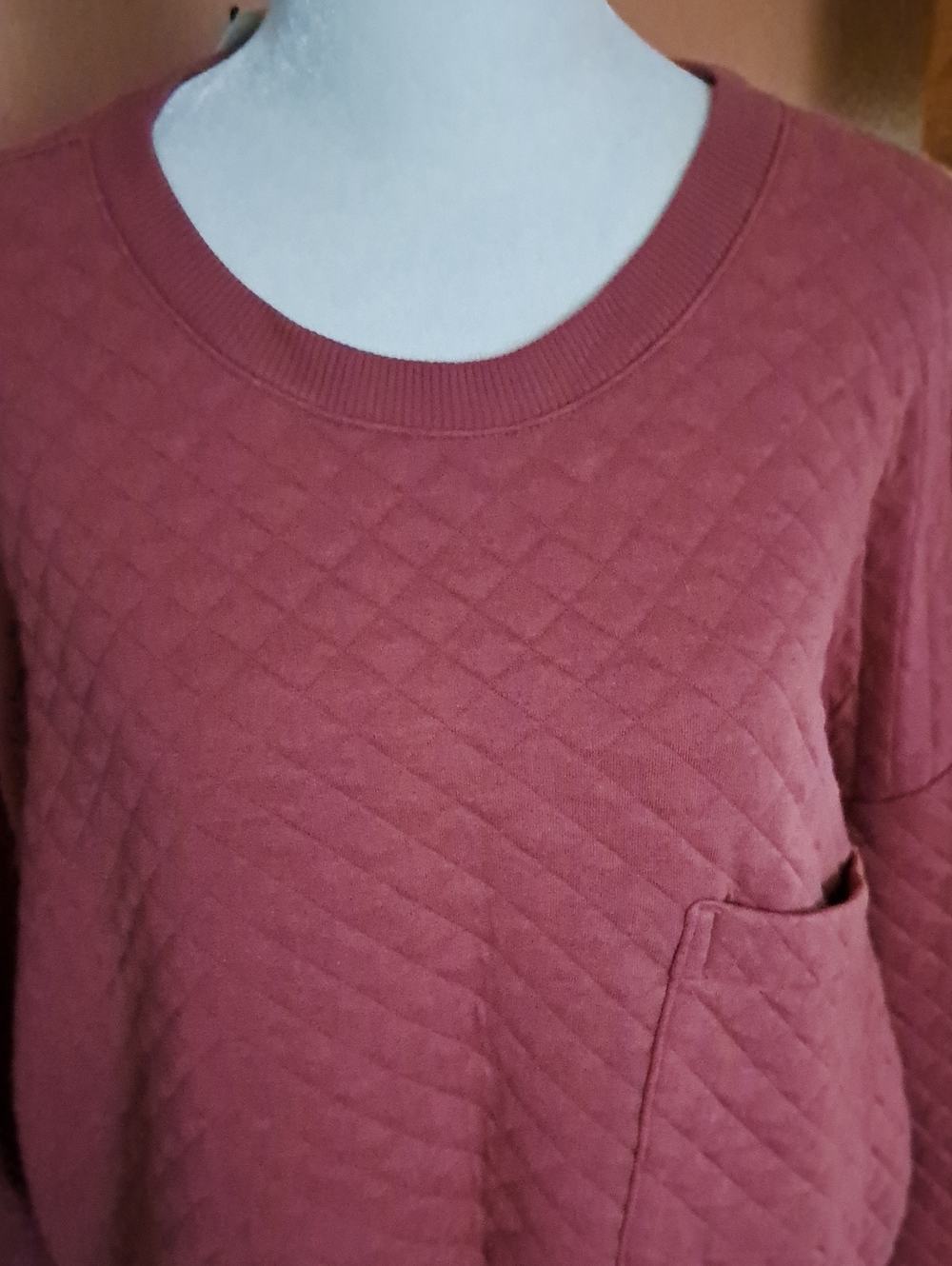 Banana Republic Quilted Crewneck Pullover - Dusty Rose